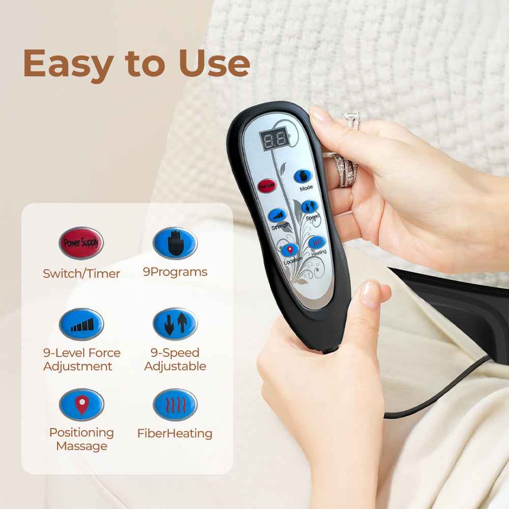 Heated Back Massager Seat Pad - Health and wellness