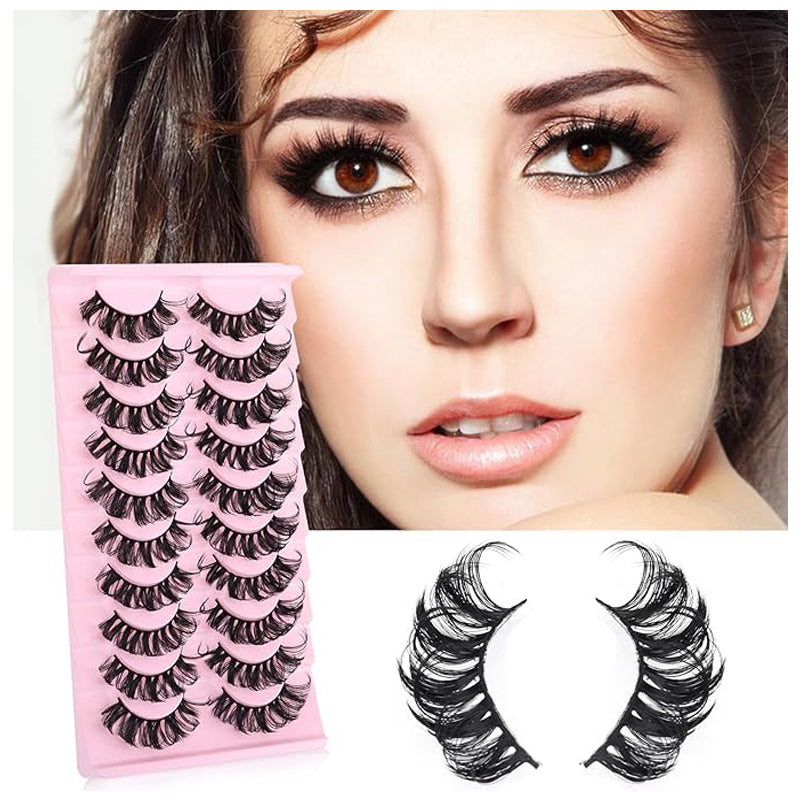 Faux Mink Lash Clusters — 10 Pairs, Fluffy Full Volume Bottom & Top Lashes - Health and wellness