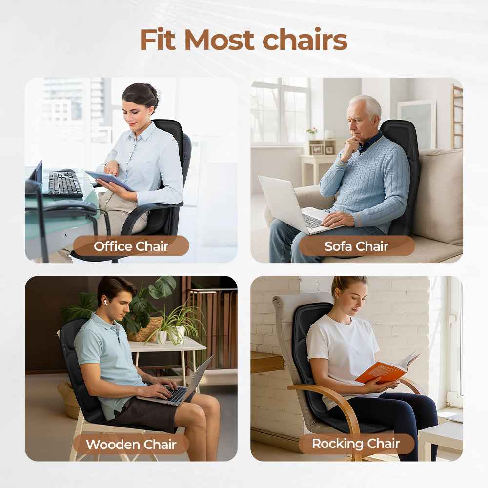 Heated Back Massager Seat Pad - Health and wellness