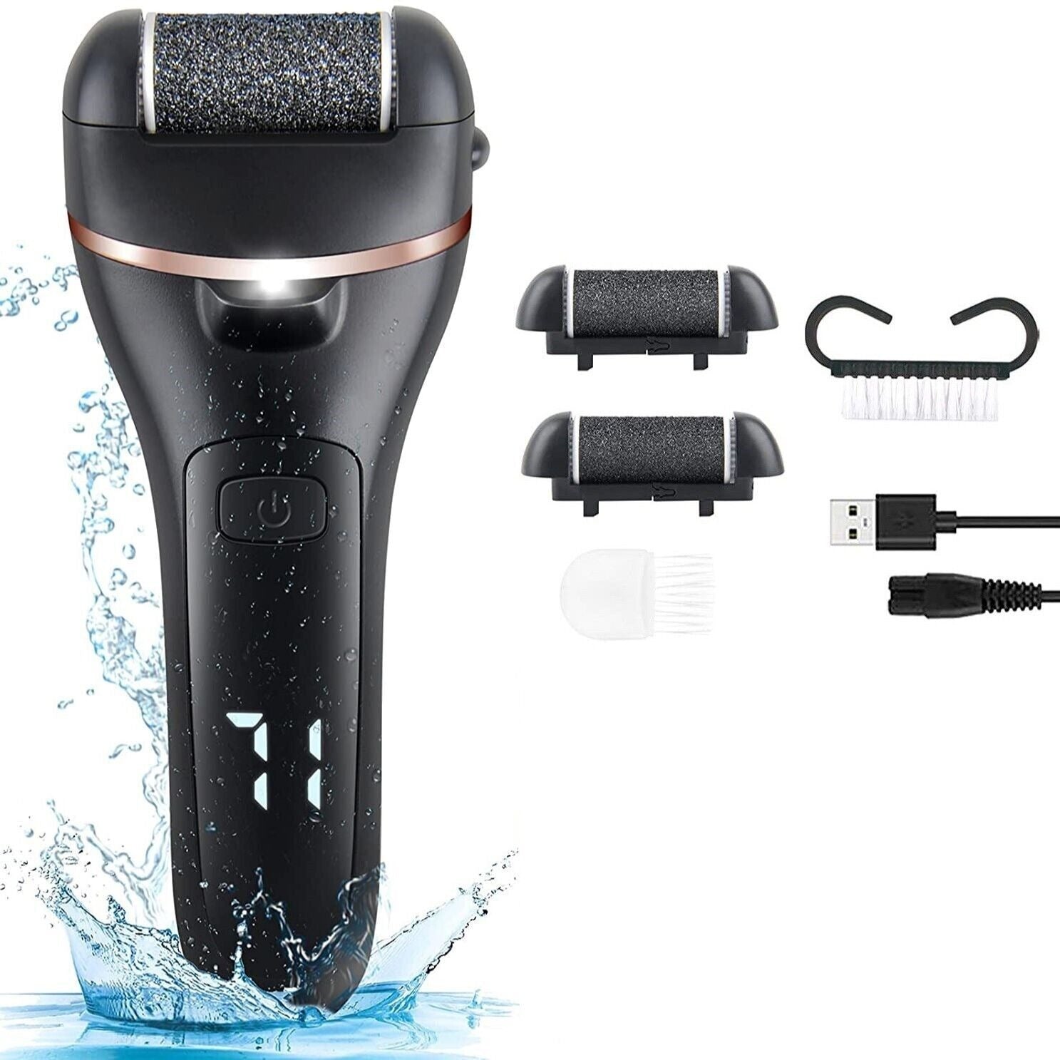 Electric Foot Callus Remover & Pedicure Kit — 3 Roller Heads, Rechargeable - Health and wellness