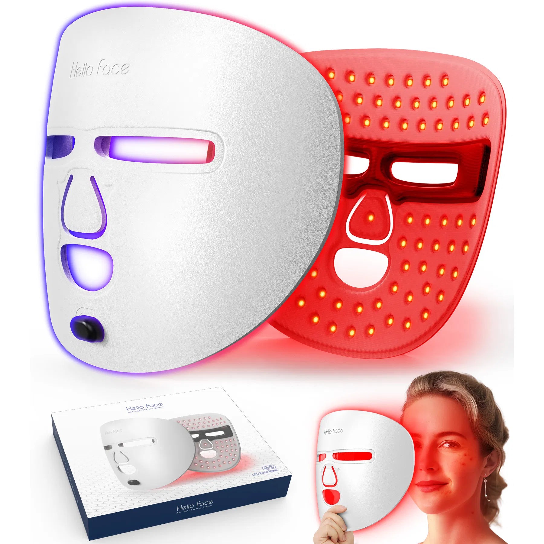 LED Face Mask — Red Light Therapy for Skin Rejuvenation, Anti-Aging & Home Skincare