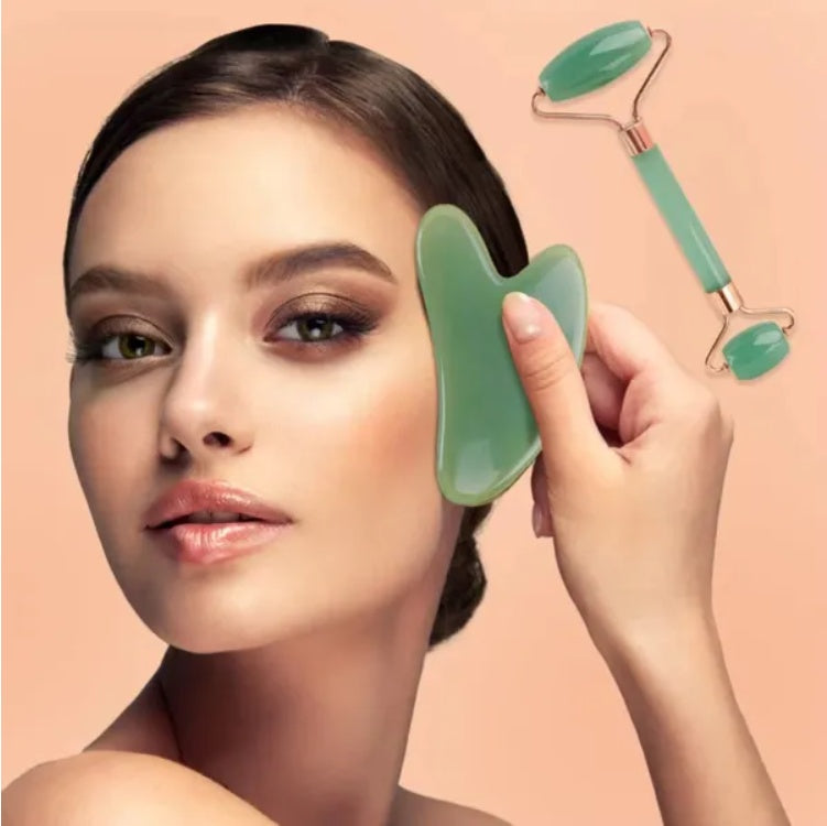 Gua Sha Facial Stone Set | Natural Resin Scraping Massager - Health and wellness