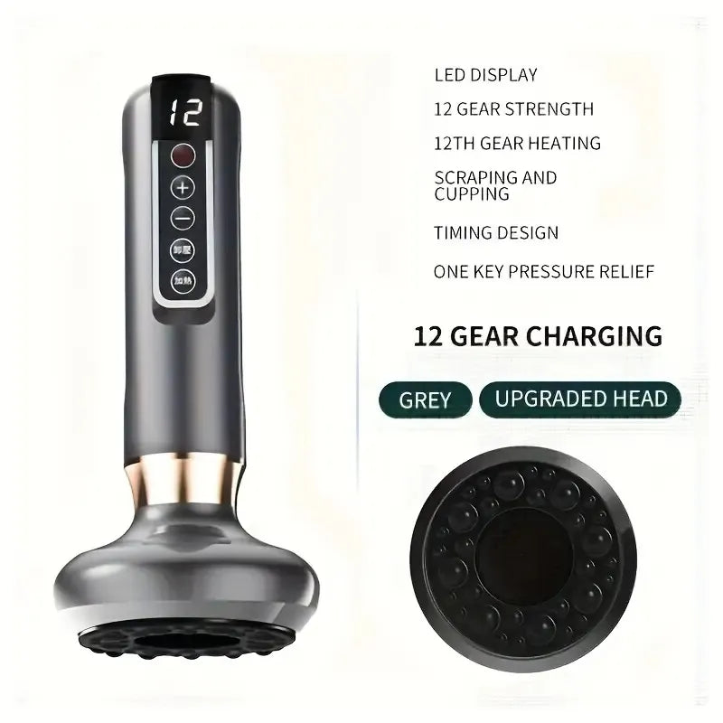 Electric Vacuum Cupping Massager | 12-Level Body Gua Sha - Health and wellness