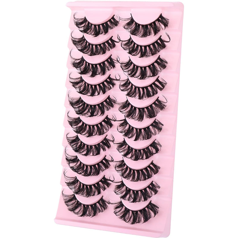 Faux Mink Lash Clusters — 10 Pairs, Fluffy Full Volume Bottom & Top Lashes - Health and wellness