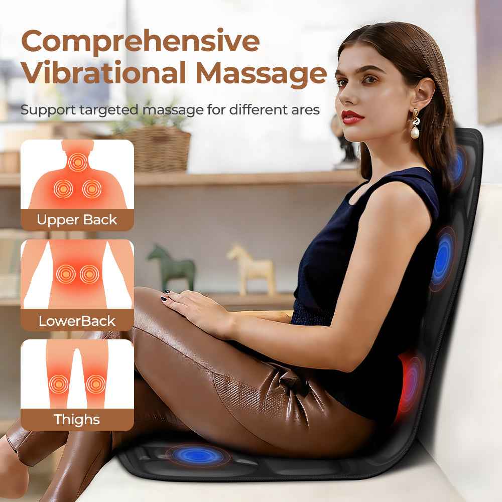 Heated Back Massager Seat Pad - Health and wellness