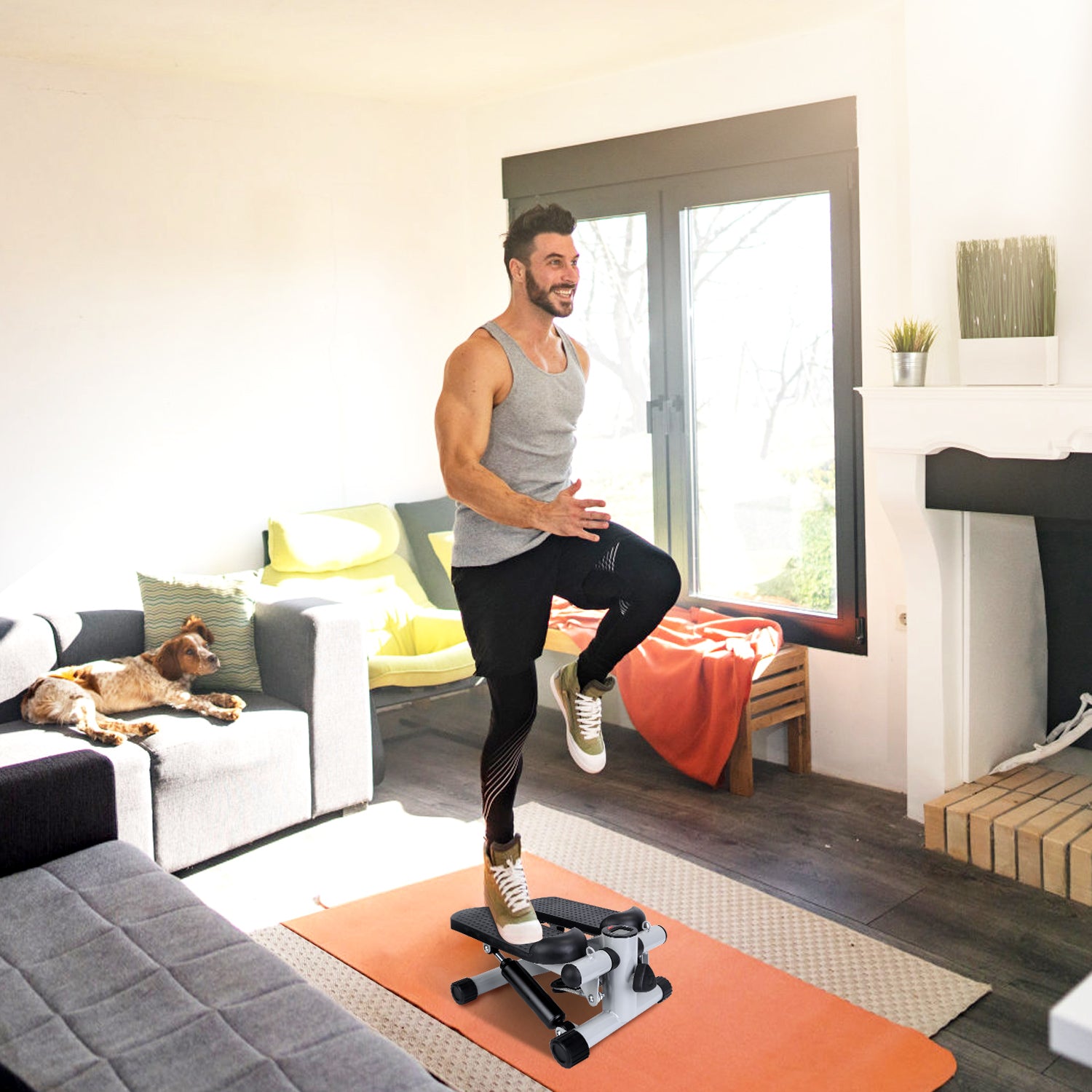 Mini Fitness Stepper with Resistance Bands & LCD Monitor - Health and wellness