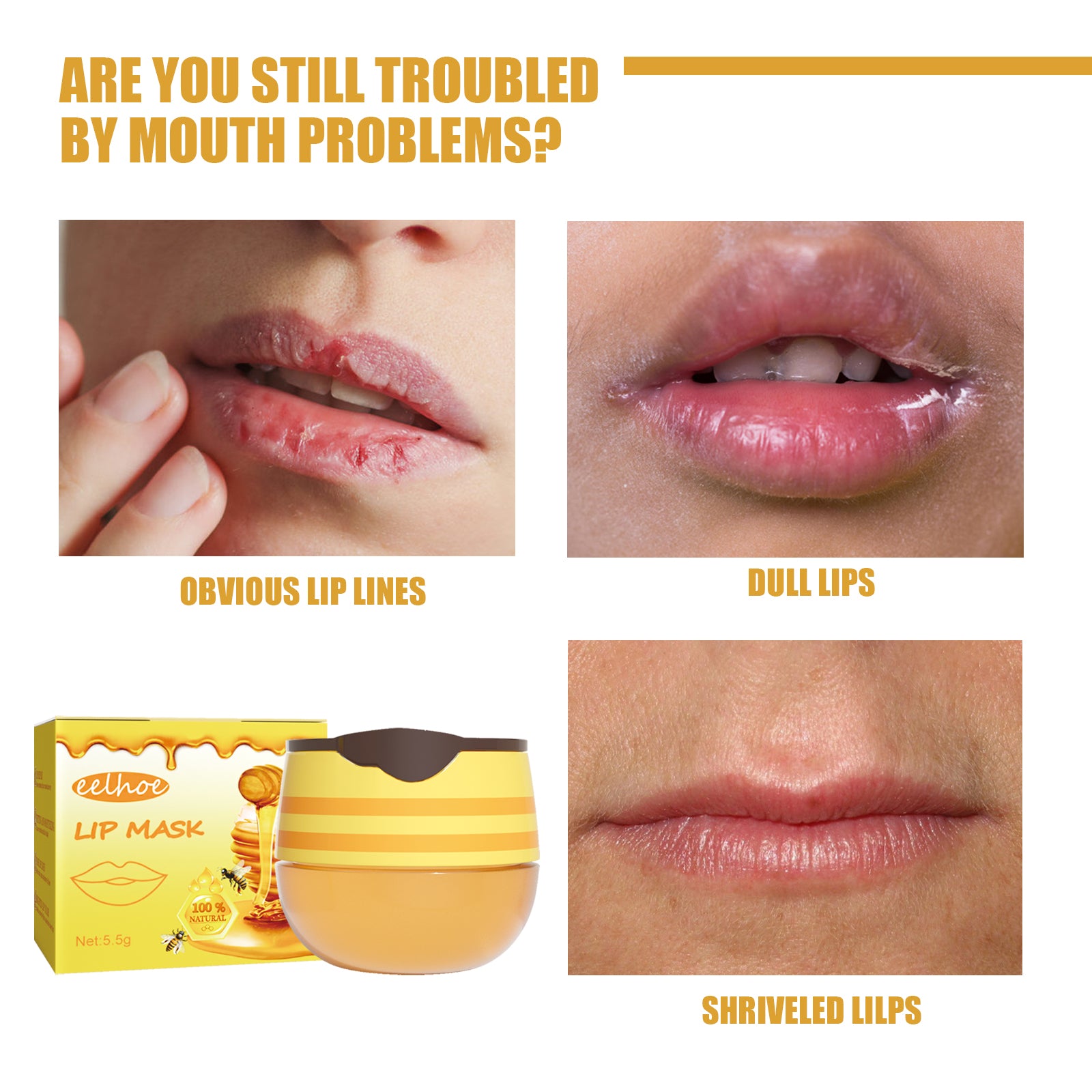 Honey Lip Mask — Moisturizing, Exfoliating & Repairing Overnight Treatment - Health and wellness