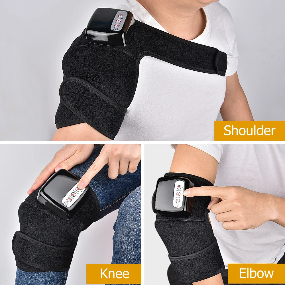 Electric Knee Massager with Far Infrared Heat for Joint Brace Support and Pain Relief - Health and wellness