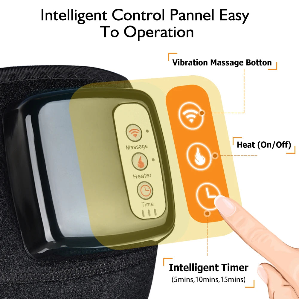 Electric Knee Massager with Far Infrared Heat for Joint Brace Support and Pain Relief - Health and wellness