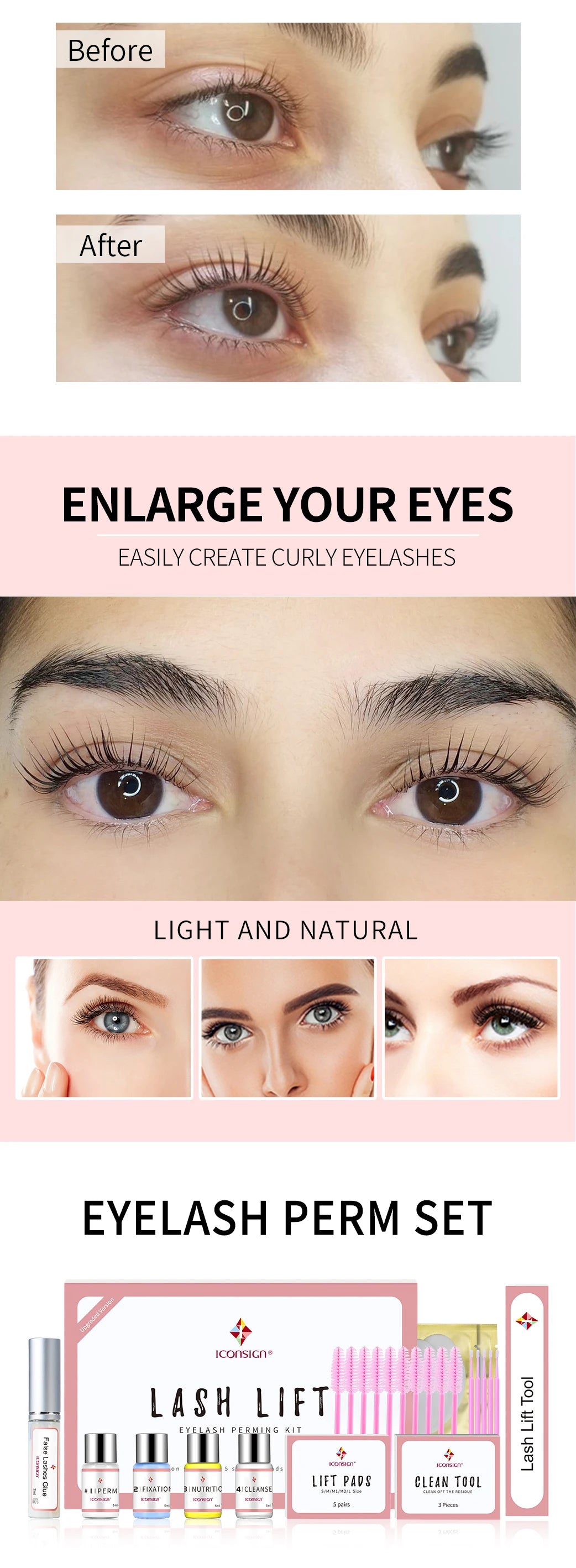 ICONSIGN Eyelash Lift Kit - Professional Lash Lift & Perm Set for Home and Salon - Health and wellness