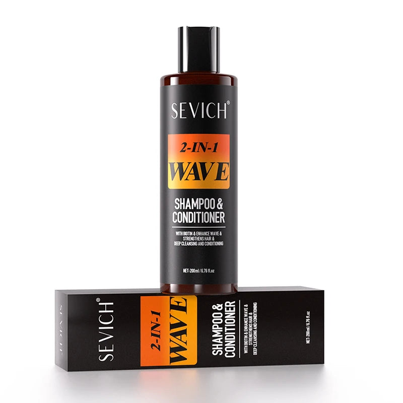 360 Waves Shampoo — Deep Clean Anti-Hair Loss & Wave Control Conditioner, 200ml