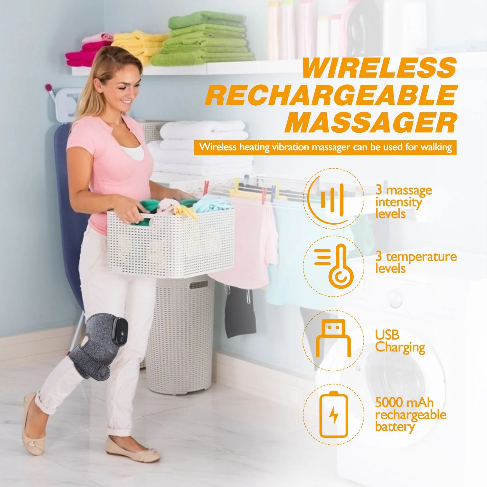 Electric Knee Massager with Far Infrared Heat for Joint Brace Support and Pain Relief - Health and wellness