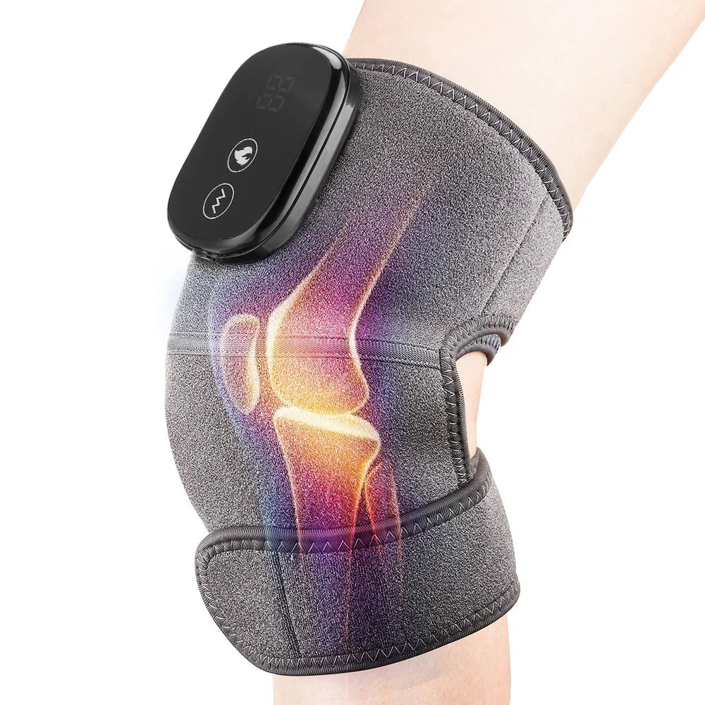 Electric Knee Massager with Far Infrared Heat for Joint Brace Support and Pain Relief - Health and wellness