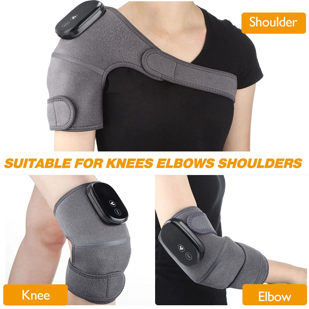 Electric Knee Massager with Far Infrared Heat for Joint Brace Support and Pain Relief - Health and wellness