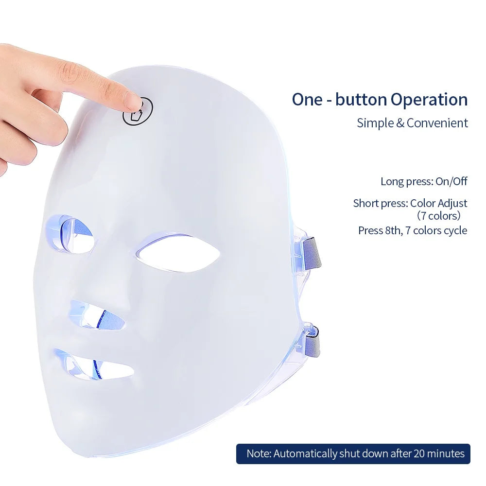 7-Color LED Photon Therapy Facial Mask — Skin Rejuvenation & Brightening