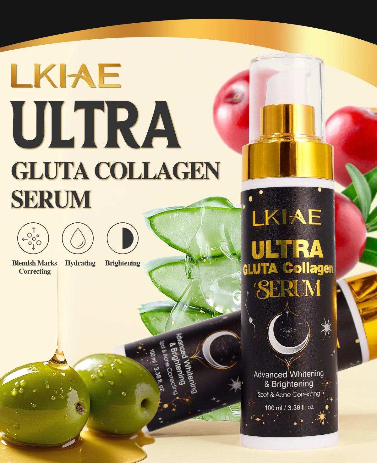 LKIAE Glutathione Collagen Serum - Brightening Formula 100ml - Health and wellness