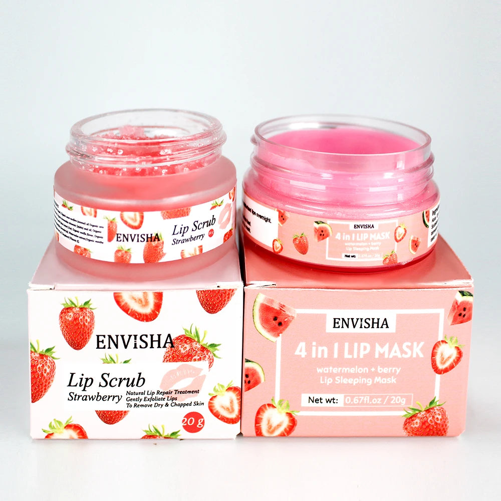 ENVISHA Exfoliating Lip Mask & Overnight Lip Scrub - Health and wellness