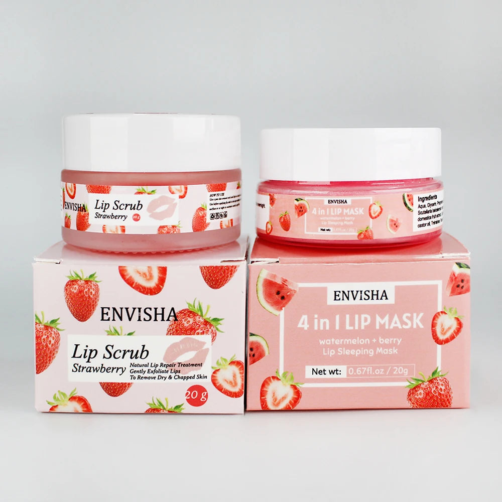 ENVISHA Exfoliating Lip Mask & Overnight Lip Scrub - Health and wellness