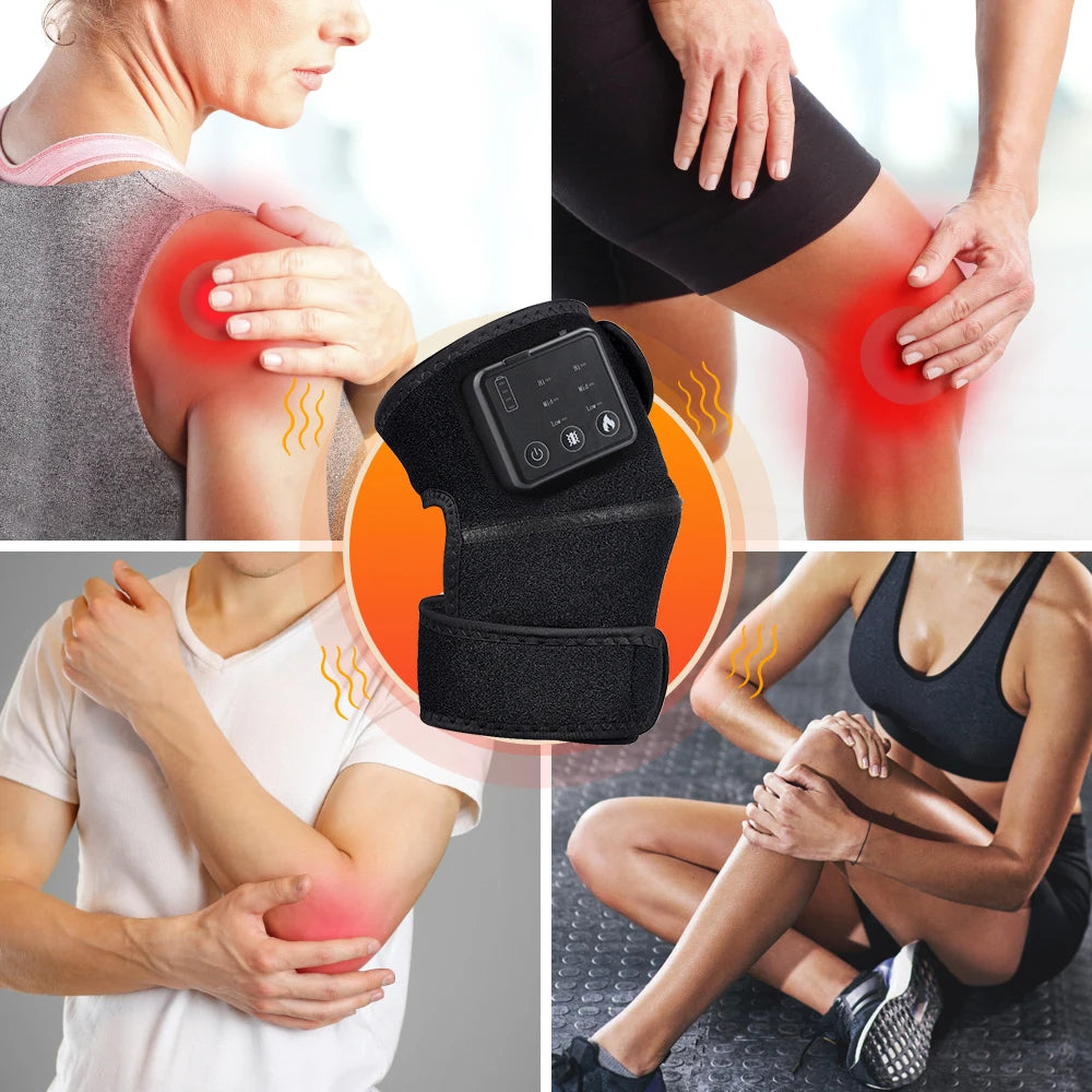 Electric Knee Massager with Far Infrared Heat for Joint Brace Support and Pain Relief - Health and wellness