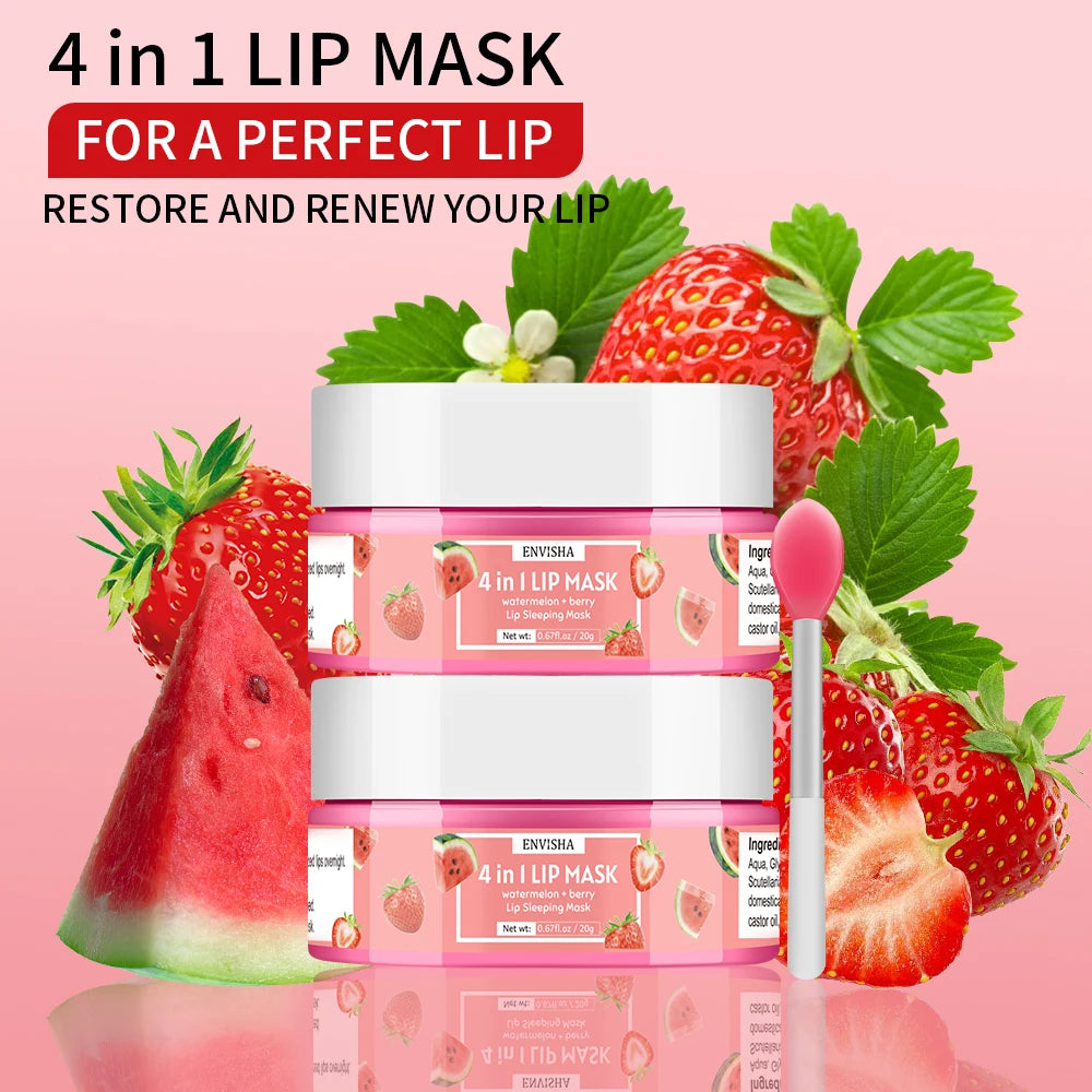 ENVISHA Exfoliating Lip Mask & Overnight Lip Scrub - Health and wellness