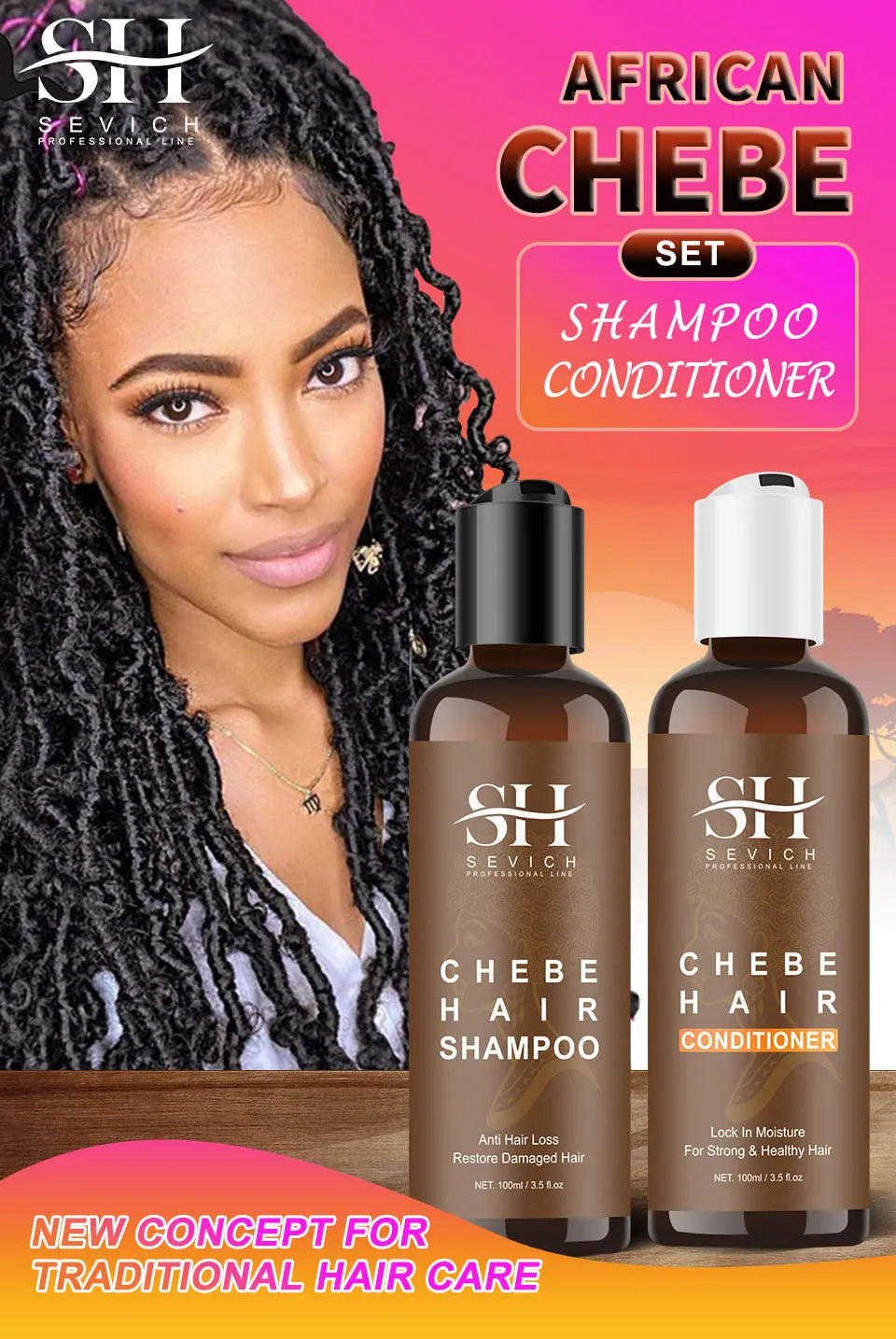 Chebe Hair Growth Serum & Powder — African Hair Loss Treatment Spray for Edges & Length