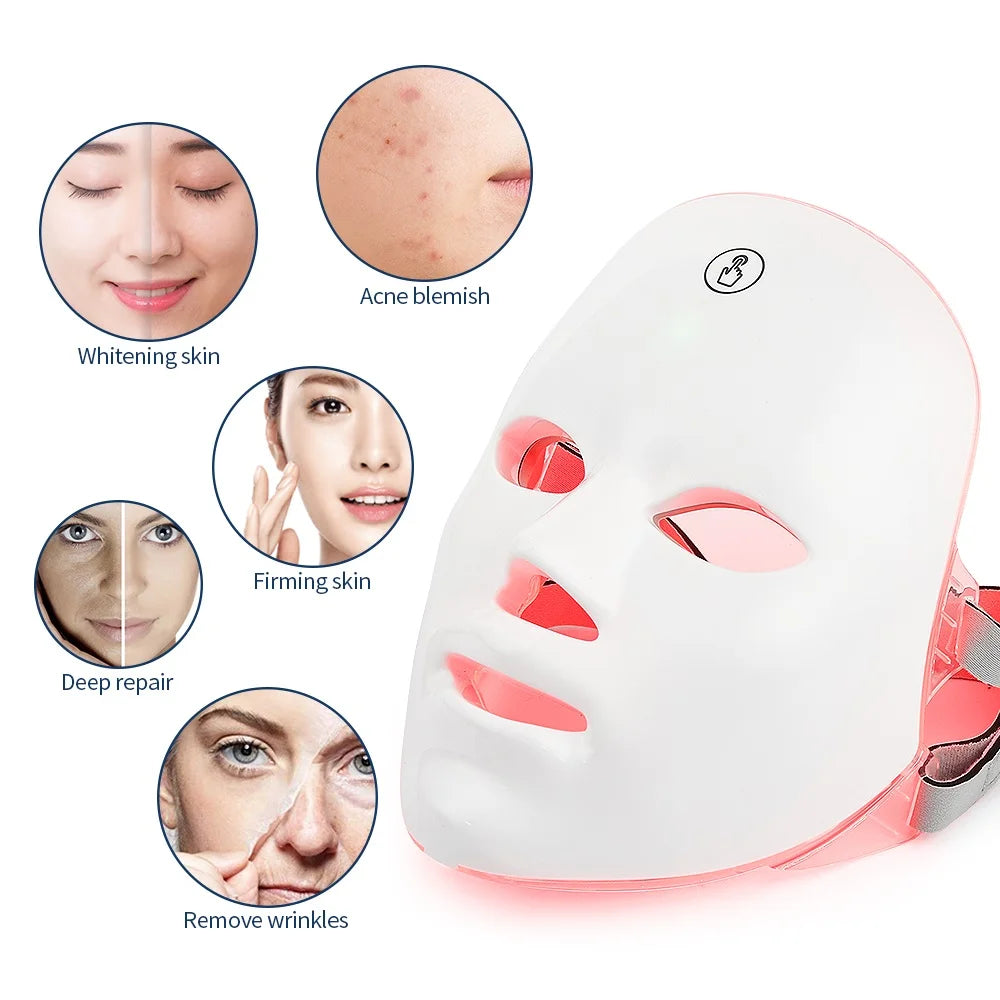 7-Color LED Photon Therapy Facial Mask — Skin Rejuvenation & Brightening
