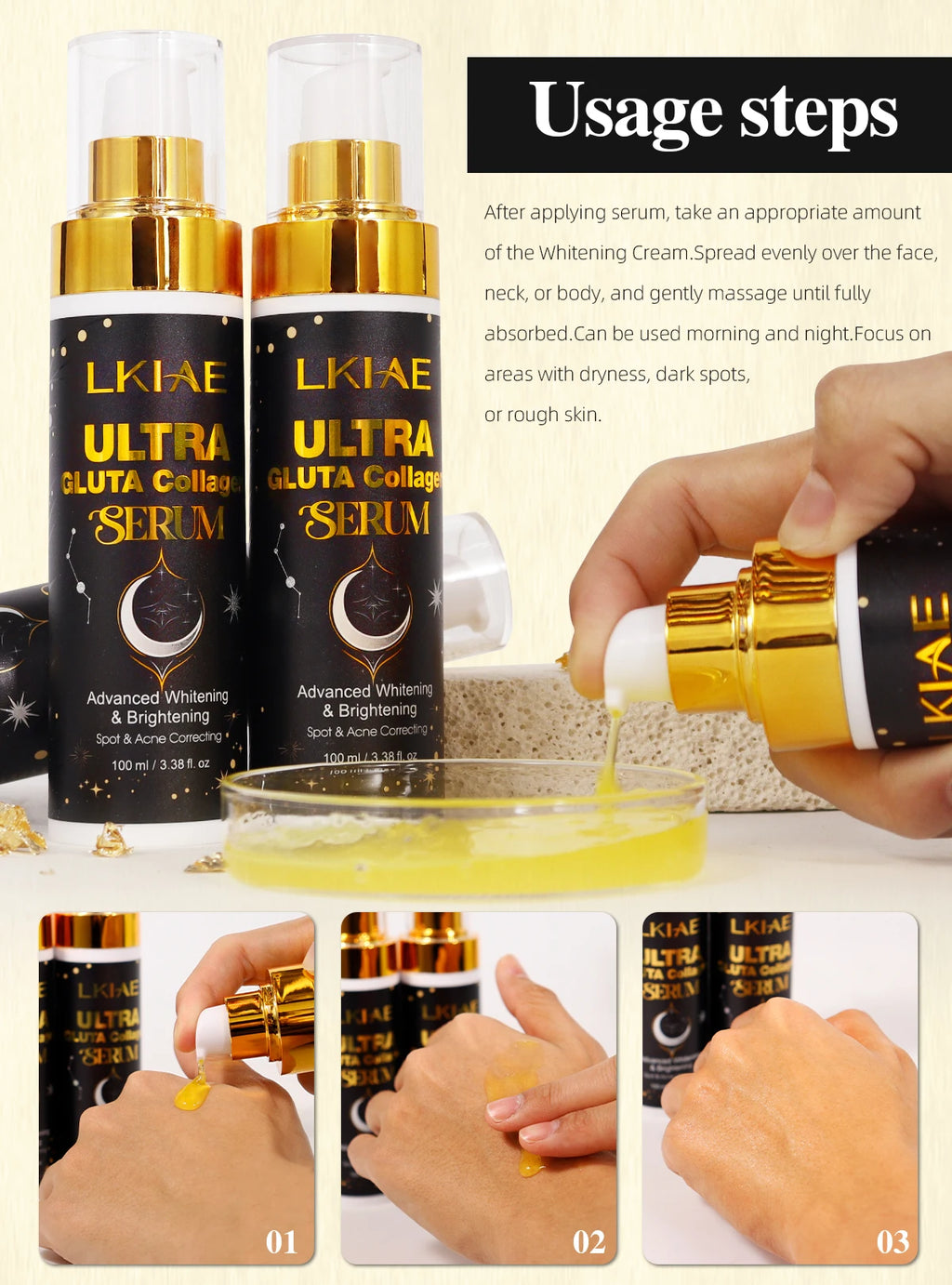 LKIAE Glutathione Collagen Serum - Brightening Formula 100ml - Health and wellness