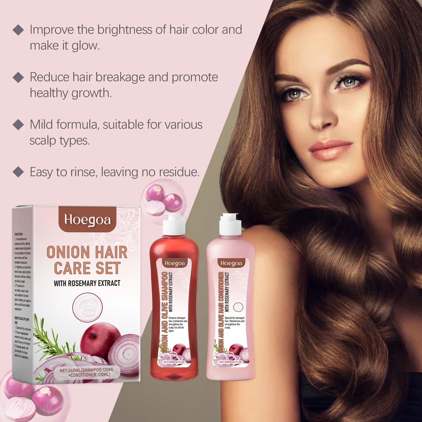 Hair Growth Shampoo Conditioner Set for Anti-Frizz and Deep Nourishment - Ultimate Solution for Healthy Hair Growth - Health and wellness