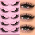 3D Cat Eye False Lashes — 15 Pairs, Fluffy Manga Wispy Clear Band - Health and wellness
