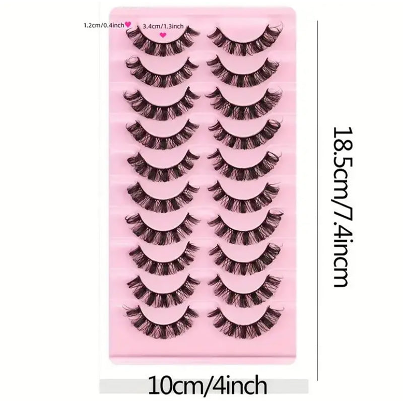Faux Mink Lash Clusters — 10 Pairs, Fluffy Full Volume Bottom & Top Lashes - Health and wellness