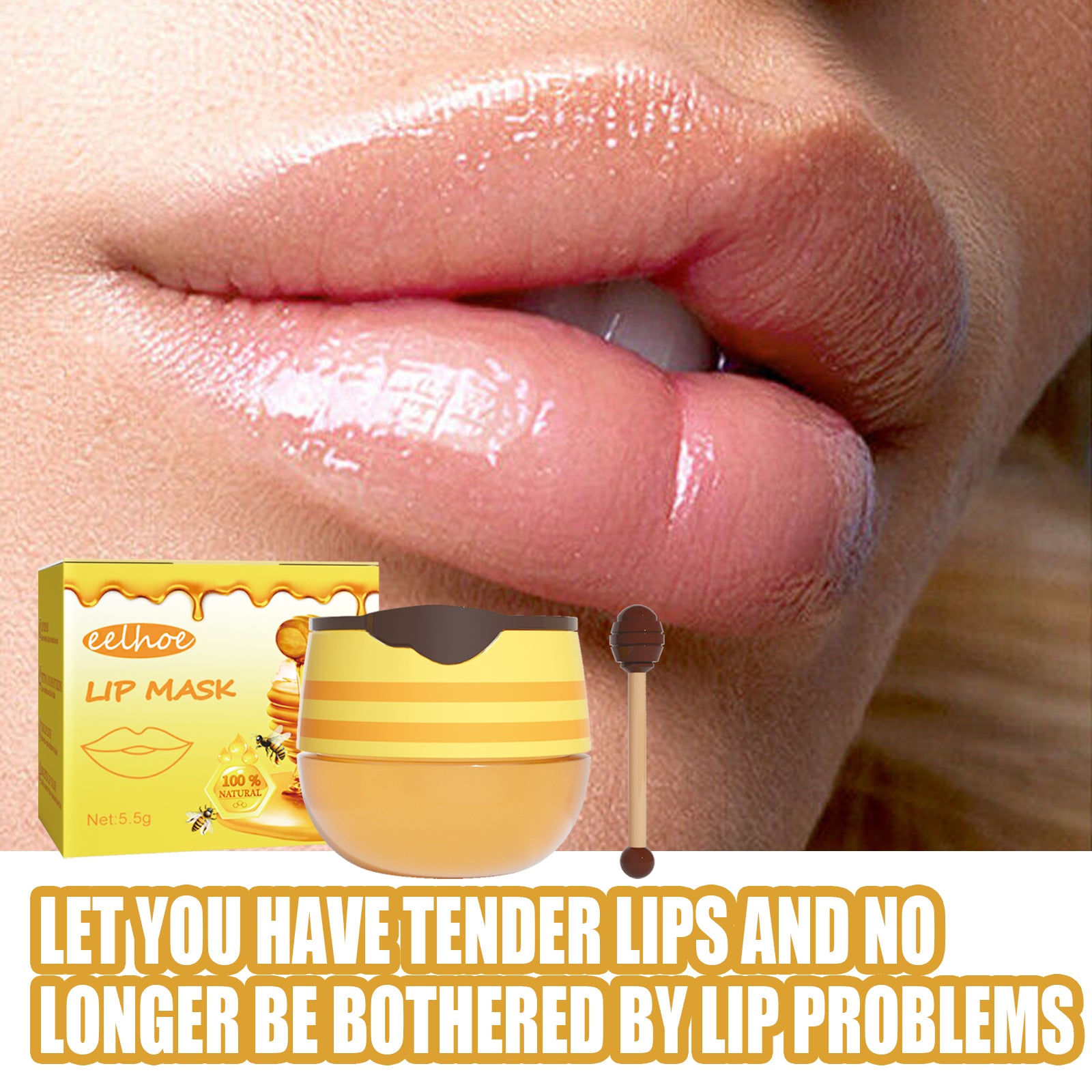 Honey Lip Mask — Moisturizing, Exfoliating & Repairing Overnight Treatment - Health and wellness
