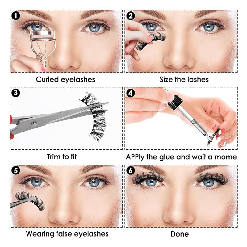 Faux Mink Lash Clusters — 10 Pairs, Fluffy Full Volume Bottom & Top Lashes - Health and wellness