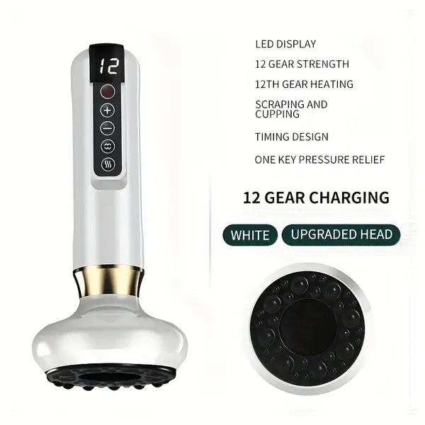 Electric Vacuum Cupping Massager | 12-Level Body Gua Sha - Health and wellness