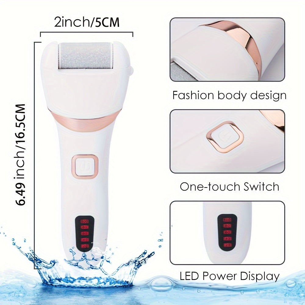 Electric Foot Callus Remover & Pedicure Kit — 3 Roller Heads, Rechargeable - Health and wellness